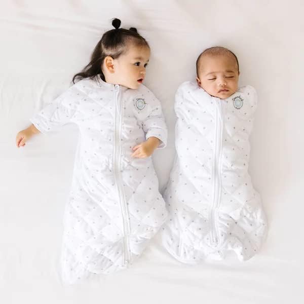 מעבר לתינוקות החלומות SWADDLE | תינוק: 3-6 חודשים | שינה משוקללת בעדינות שופעות שינה | כותנה טבעית | רוכסן דו כיווני | רחיץ מכונה